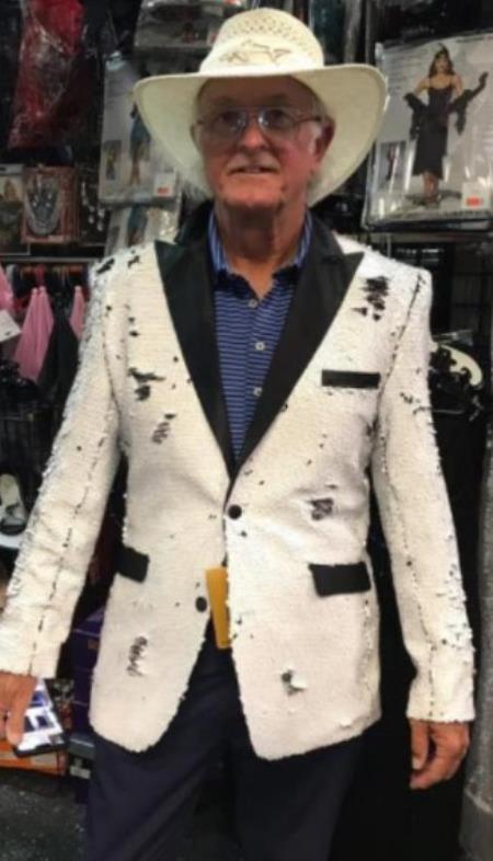 Mens Mardi Gras Out Fit - White and Black Mardi Gras Costumes For Men Clothing Shiny Sequin Fabric