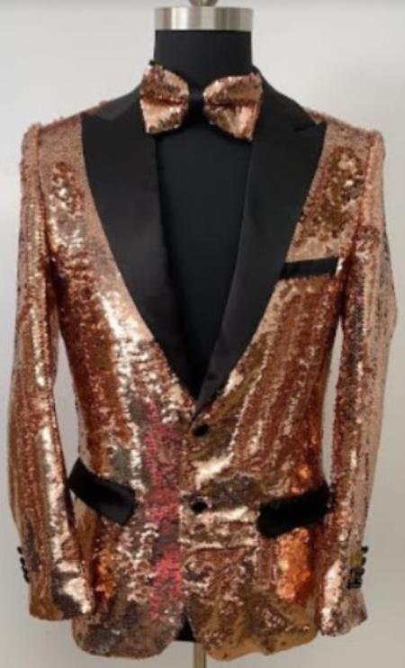 Mens Mardi Gras Out Fit - Rose Gold Mardi Gras Costumes For Men Clothing Shiny Sequin Fabric