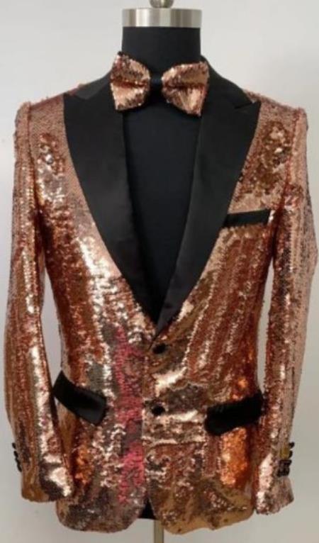 Mens Mardi Gras Out Fit - Rose Gold Mardi Gras Costumes For Men Clothing Shiny Sequin Fabric