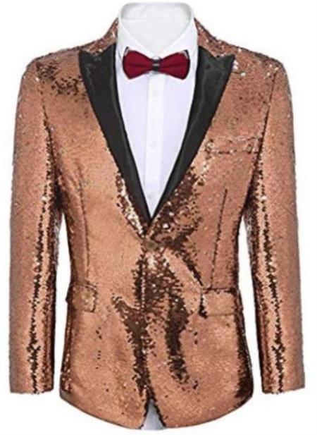 Mens Mardi Gras Out Fit - Rose Gold Mardi Gras Costumes For Men Clothing Shiny Sequin Fabric