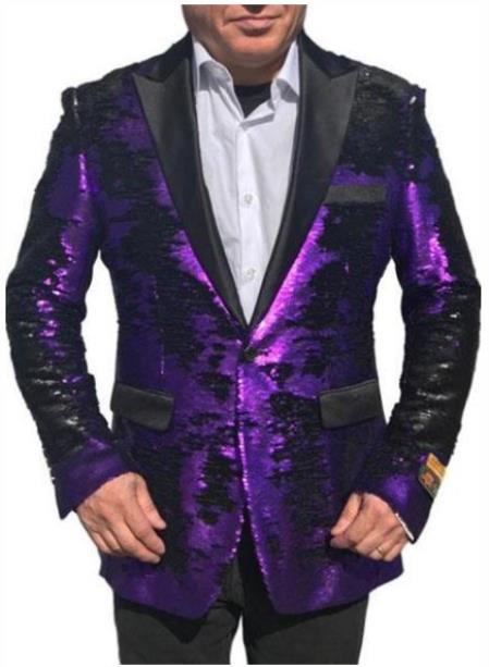 Mens Mardi Gras Out Fit - Purple Mardi Gras Costumes For Men Clothing Shiny Sequin Fabric