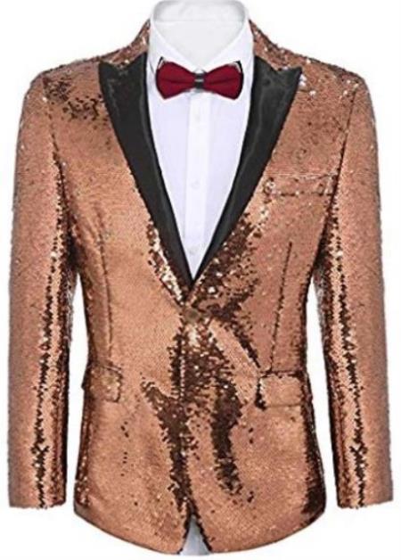 Mens Mardi Gras Out Fit - Rose Gold Mardi Gras Costumes For Men Clothing Shiny Sequin Fabric