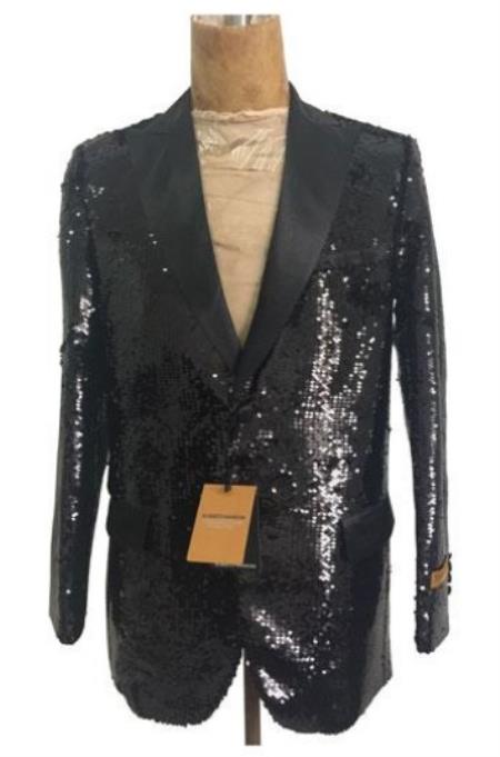 Mens Mardi Gras Out Fit - Black Mardi Gras Costumes For Men Clothing Shiny Sequin Fabric