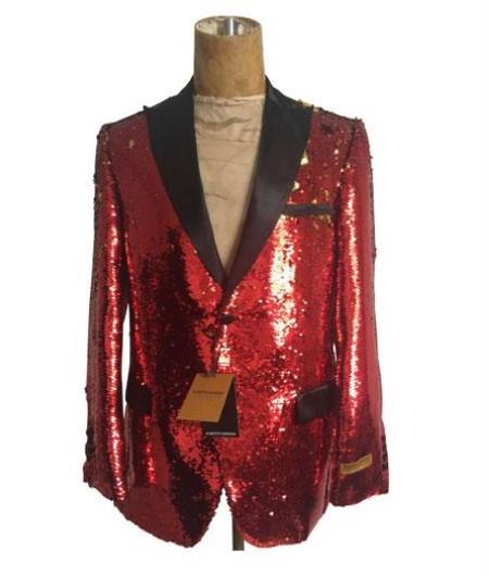 Mens Mardi Gras Out Fit - Red Mardi Gras Costumes For Men Clothing Shiny Sequin Fabric