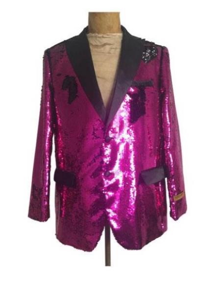 Mens Mardi Gras Out Fit - Hot Pink Mardi Gras Costumes For Men Clothing Shiny Sequin Fabric