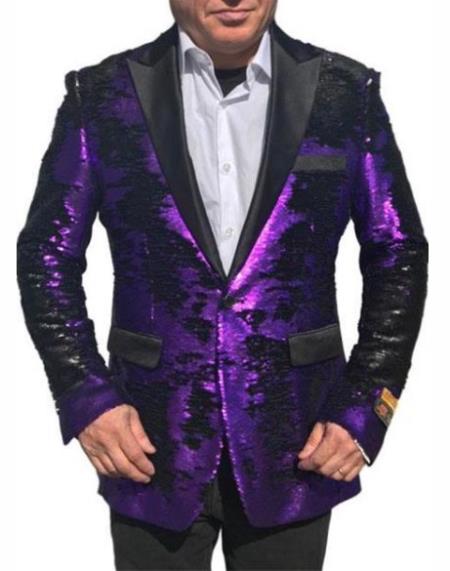 Mens Mardi Gras Out Fit - Purple Mardi Gras Costumes For Men Clothing Shiny Sequin Fabric