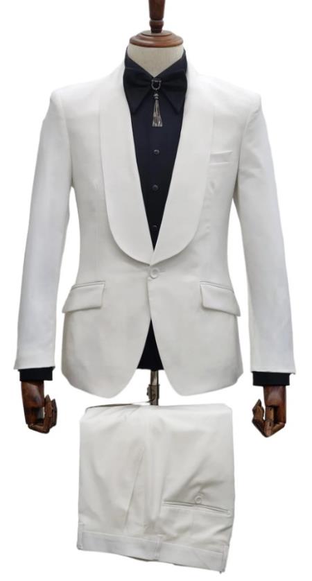 Ivory Tuxedo - Cream Wedding Suit - Off White Groom Suit