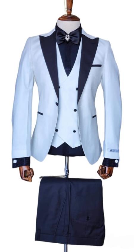 Ivory Tuxedo - Cream Wedding Suit - Off White Groom Suit