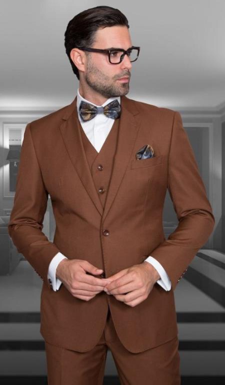 Big and Tall Suits - Cognac Suit For Big Men - Large Men Sizes