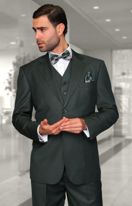 Big and Tall Suits - Hunter Green Suit For Big Men - Large Men Sizes