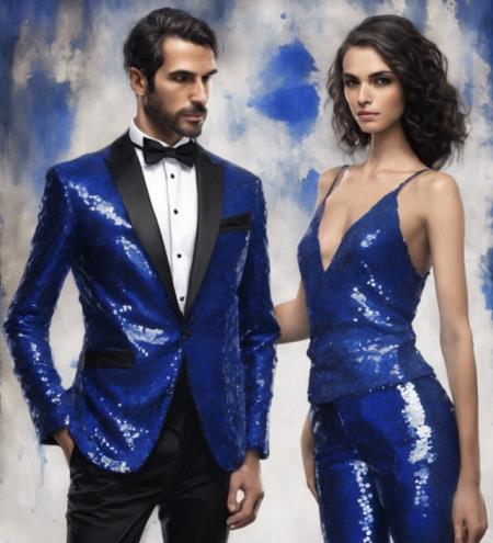 Sequin Suit - Shiny Suit - Royal Suit - Metallic Fabric - Stage Tuxedo - Groom Suit Jacket + Pants