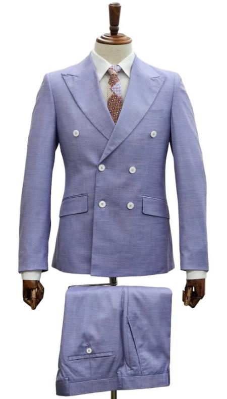 Double Breasted Suit - Mens Summer Lilac Suit Perfect for Formal Event