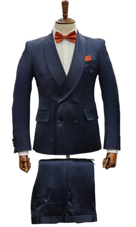 Double Breasted Suit - Mens Summer Navy Suit Perfect for Formal Event