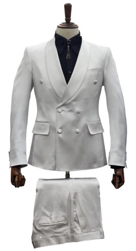 Double Breasted Suit - Mens Summer White Suit Perfect for Formal Event