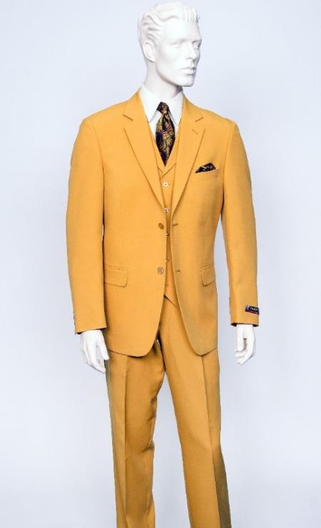 Big and Tall Suits - Mustard Suit For Big Men - Large Men Sizes