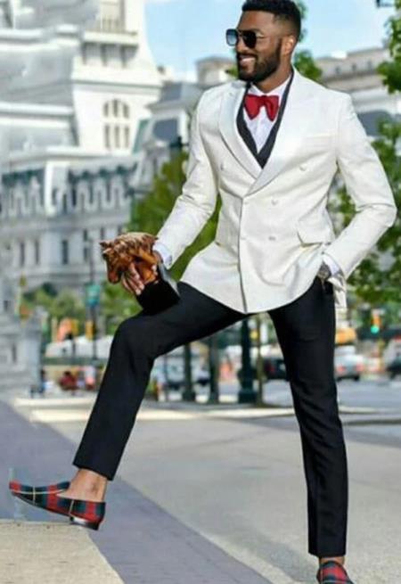 Ivory Double Breasted Tuxedo Dinner Jacket - Cream Dinner Jacket - Off White Color