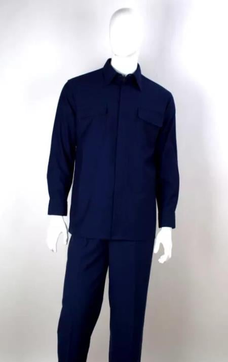 Mens 2 Piece Walking Suit - Navy