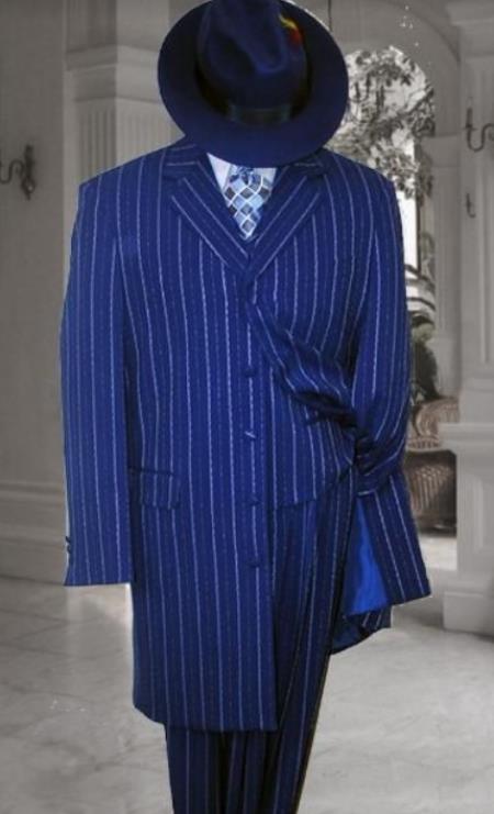 Royal Blue Pinstripe Zoot Suit - 1920's Suit - Gangster Suit