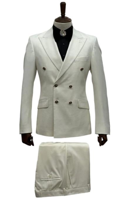 Ivory Wedding Suit - Cream Tuxedo Suit - Ivory Dinner Jacket Plus Pants