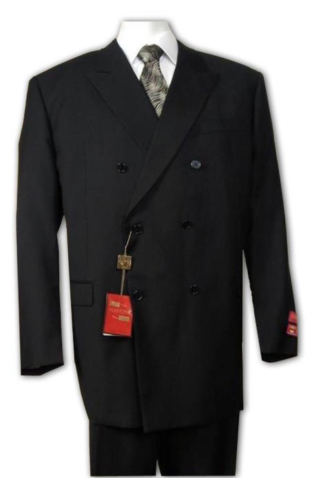 Mens Black Double Breasted Suits With Jackets For Business