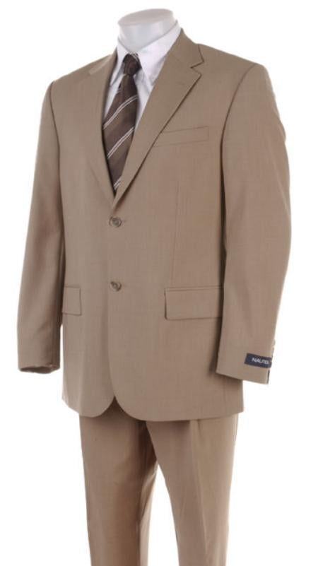 Men's 2 Two Button Super 100's HW0462 Coffe ~ Tan ~ Beige Bu