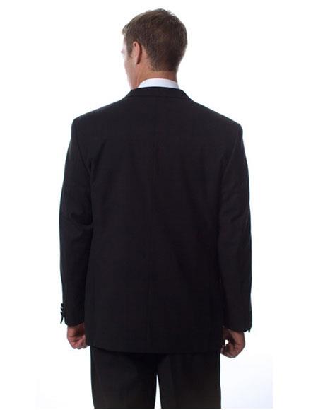 Button Closure Double Vent Black Notch Lapel Caravelli Suit