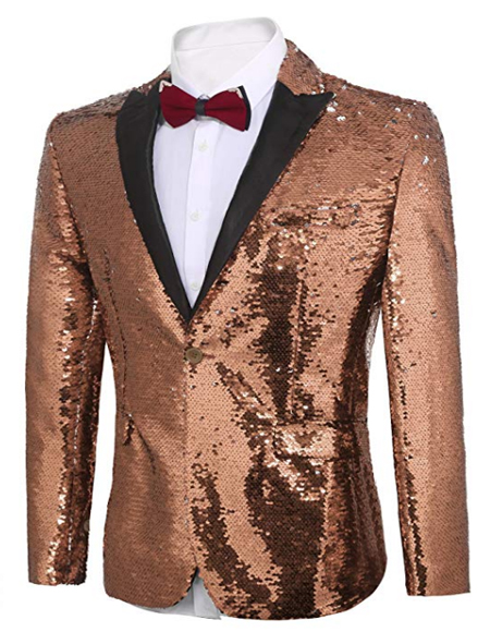 Rose Gold ~ Pinkish Gold Sequin Prom