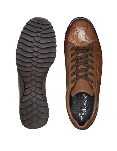 Belvedere Men's Honey Ostrich Leg Fashion Sneakers