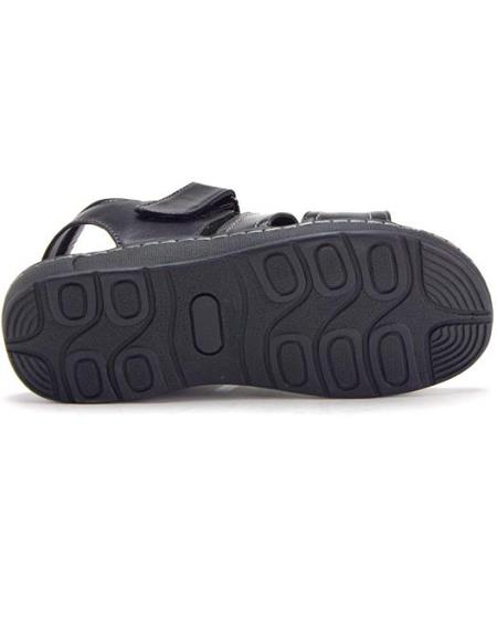 Mens Black Comfortable Open Toe Strappy Sling Back