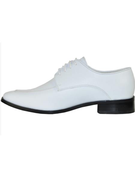 Men's Wide Width Dress Shoe White Matte