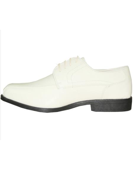 Men's Wide Width Dress Shoe Ivory Patent