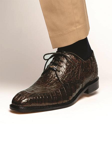 #JA62925 Belvedere Chapo Hornback Lace Up Shoes Brown