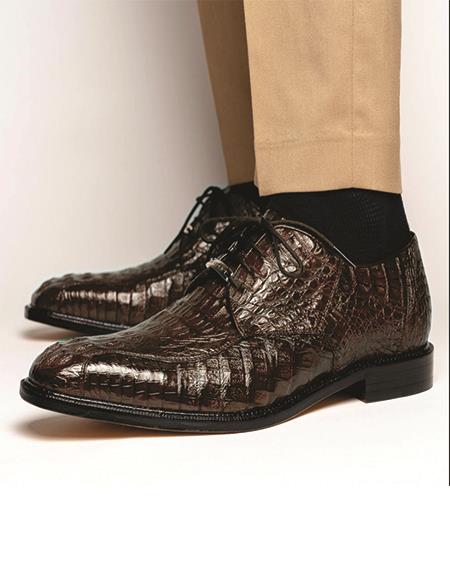 #JA62925 Belvedere Chapo Hornback Lace Up Shoes Brown