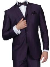  Mens Plum ~ Eggplant ~ Very Dark Purple No Vest Suit