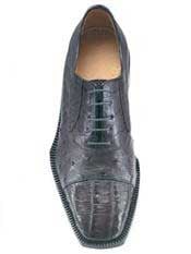 Designer Shoes Men's Chapo Shiny Black Genuine Hornback Oxfords 11 US / 2E