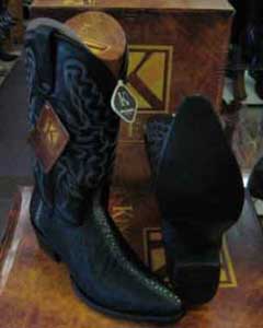  King Exotic Boots Black Western Cowboy Dress Cowboy Botas de mantarraya -
