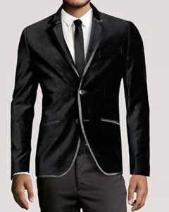  Men New Luxury PartyWear Black Velvet 2 Button Wedding Tuxedo