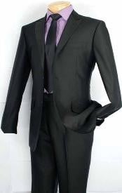  Mens Fashion Slim Fit Suit in Luxurious Black 