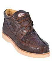  Los Altos Boots  Mens Stylish Brown Genuine Caiman & Ostrich Skin