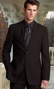  Mens Brown 2 Button Wool 2pc Suit Super 150s with Hand Pick