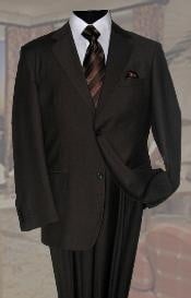  Brown Mens Wool Suit 2 Button 2pc Super 150s With Hand Pick