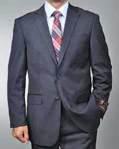  Conservative Textured Small Patterned Charcoal Grey 2-button Suit - Mens Business Suits