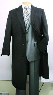  Mens Dress Coat Charcoal Fully Lined Wool Blend Top Coat Mens Overcoat