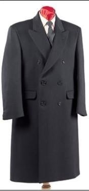  Mens Six Button Black Fully Lined Mens Overcoat Long Coat Winter Mens