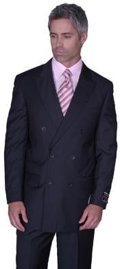  SOILD CHARCOAL DOUBLE BREASTED SUITS SUIT HAND MADE  - Color: Dark