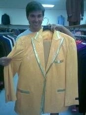  Mens Yellow-Gold Shiny Flashy Metallic Tuxedo Suit Peak Lapel 