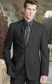  Charcoal Gray 2 Button Wool 2pc Suit Super 150s with Hand Pick