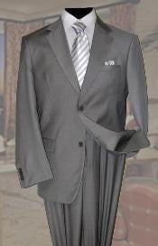  Gray Mens Wool Suit 2 Button 2pc Super 150s With Hand Pick