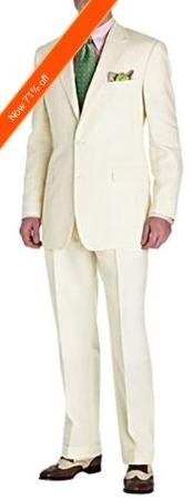  Mens Suit Ivory 2 Button Style Perfect For Wedding
