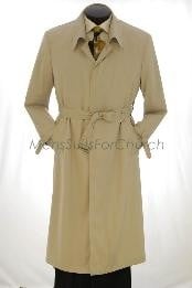  VINTC 482AFZ All Weather Mens Dress Coat Full Length Trench Coat ~